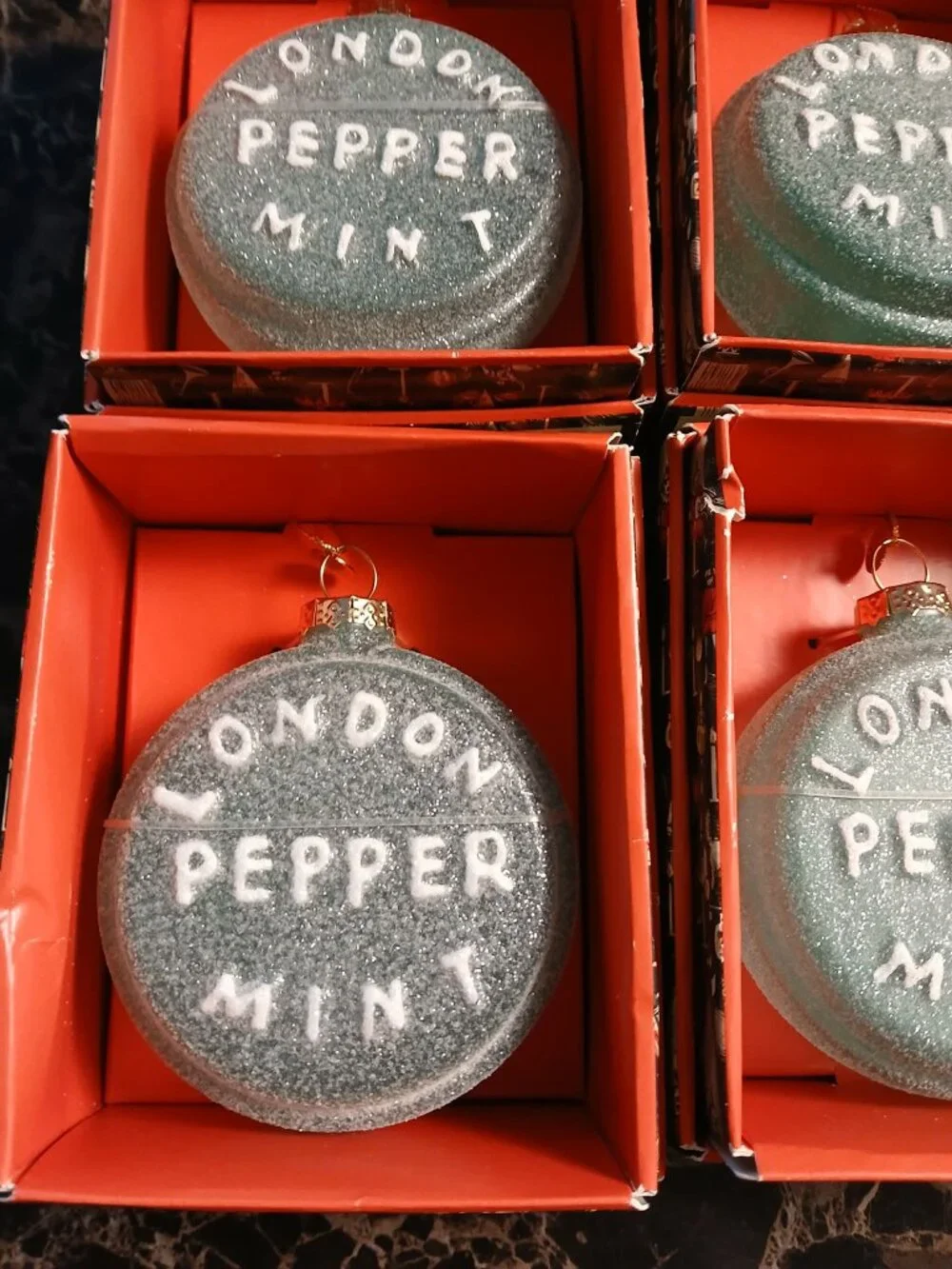 John Derian London Pepper Mint Candy Christmas Tree Ornaments Holiday Set of 6